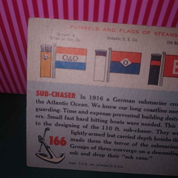 1955 Topps Rails and Sails Sub-Chaser U.S. Navy #166 - Picture 6 of 8